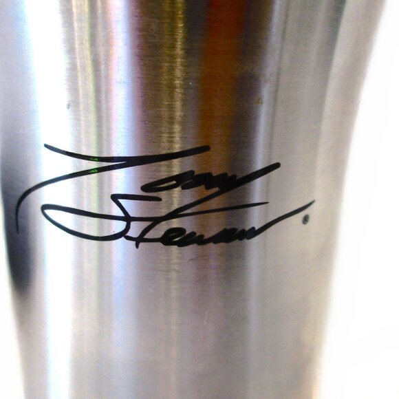Nascar silver Patented thermos sports mug signed Tony Steward #20 Nascar Thermos - Picture 9 of 10